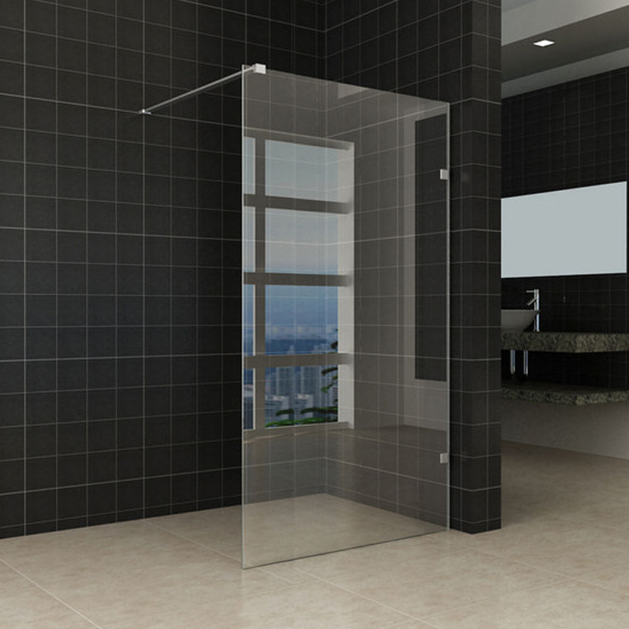 Wiesbaden Less Inloopdouche 8mm Nano Helder Glas / Chroom